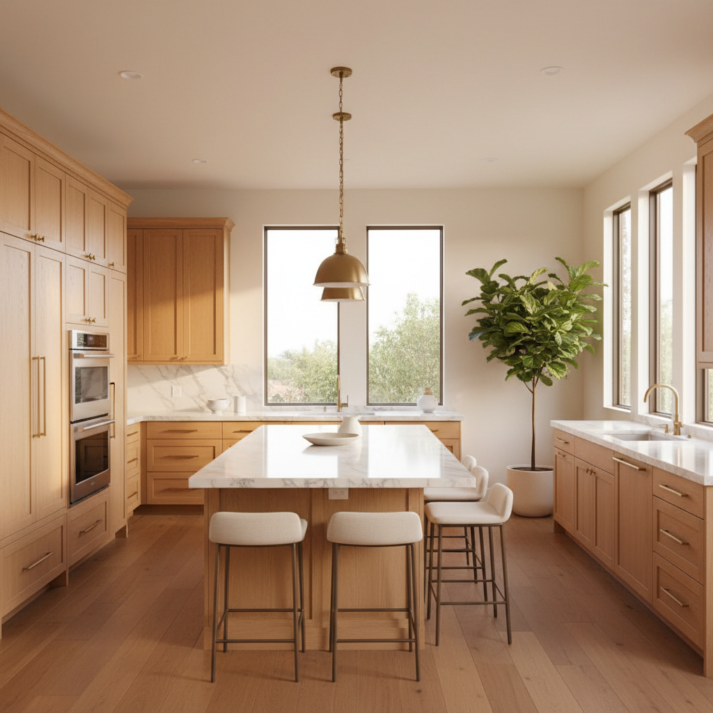 Upscale kitchen with integrated Viking appliances